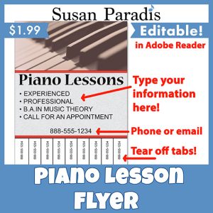 Piano Lesson Tear-off Flyer