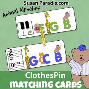 Animal Alphabet Clothespin Matching Cards