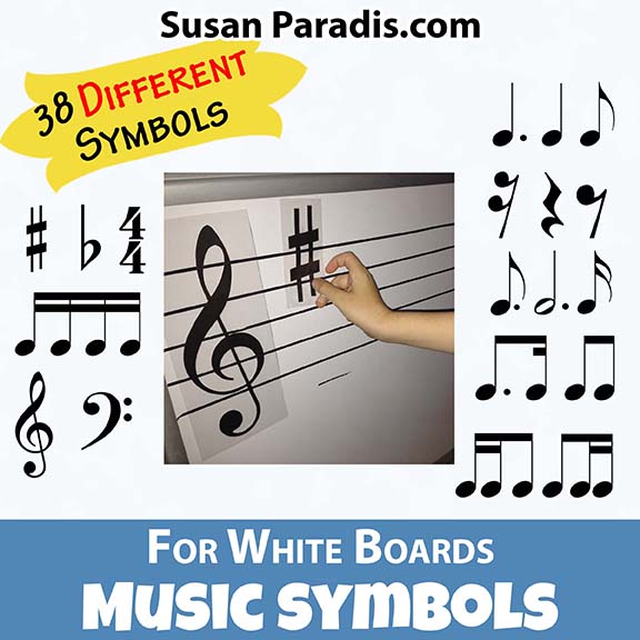 Music Symbols for Magnetic White Boards
