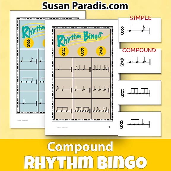 Rhythm Bingo in 3|8, 6|8, and 9|8