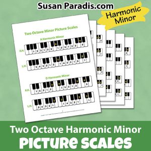 Two Octave Harmonic Minor Picture Scales