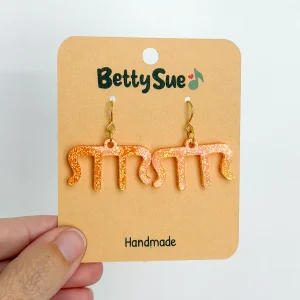 Earrings – Page Holders – Orange Glitter