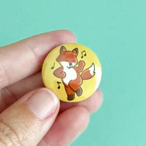 Button Pin – Dancing Fox