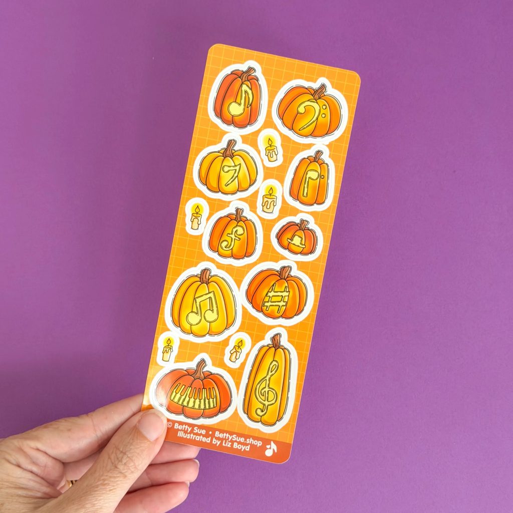music symbol pumpkins sticker sheet product image