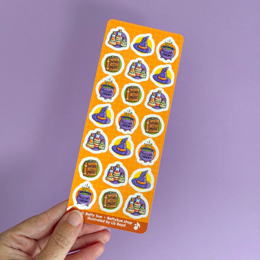 The Music Witch's Cupboard sticker sheet product image
